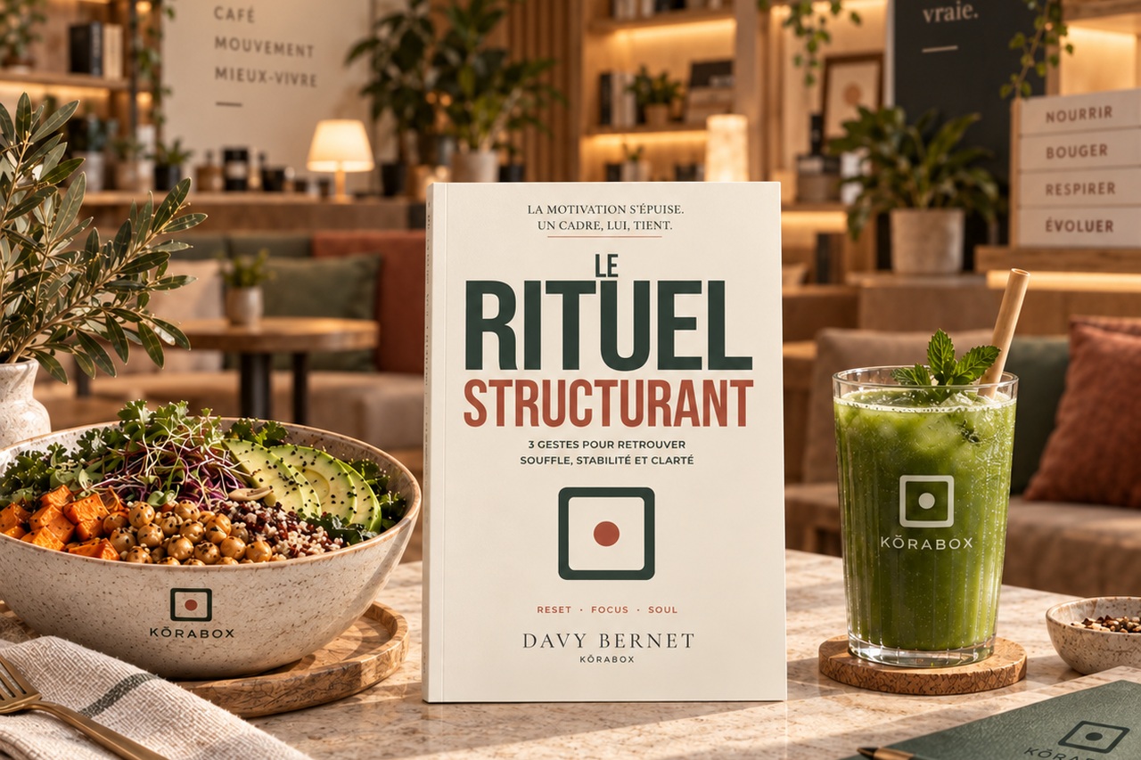 Le Rituel Structurant, un plat et un jus dans une projection du futur lieu KÕRABOX